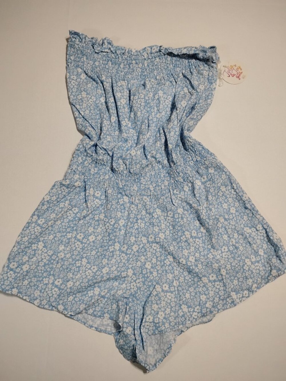 Jolie & Joy Blue Floral Romper - XL